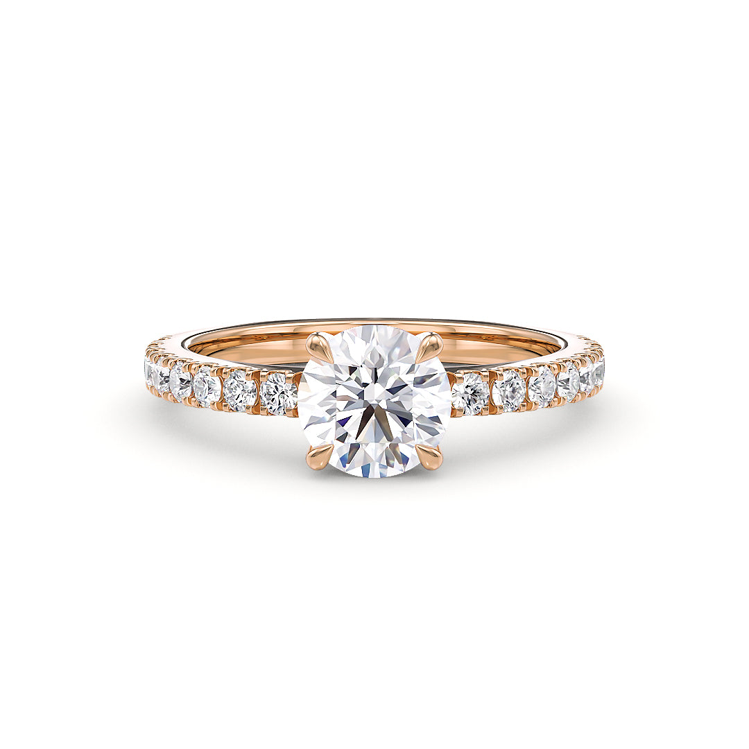 Florence Verlobungsring von Stellini Diamonds mit 1 Karat Labordiamant in Roségold, IGI-zertifiziert, elegant und funkelnd