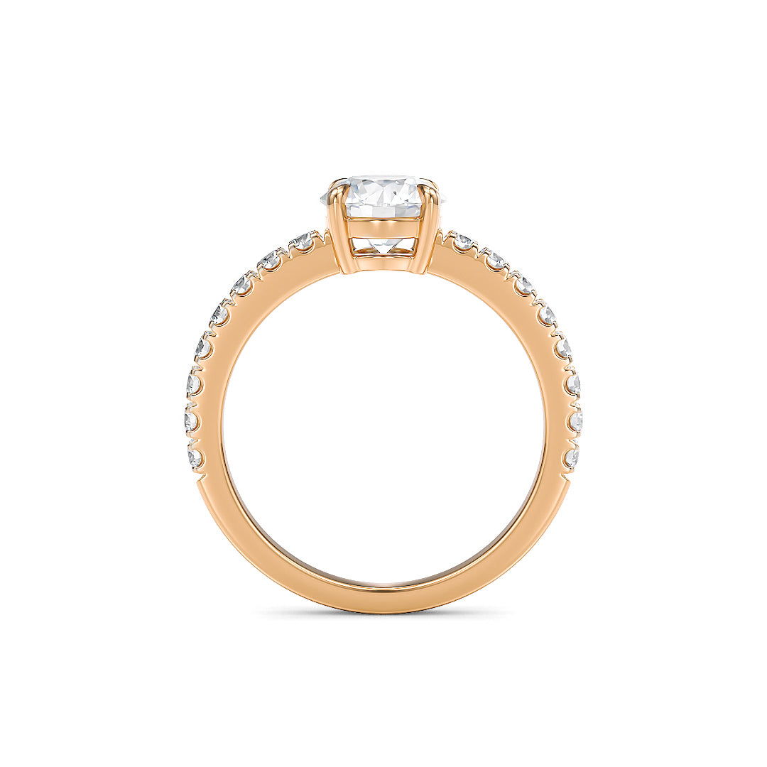 Florence Verlobungsring von Stellini Diamonds mit roségoldenem Design und 1 Karat Labordiamant mit IGI-Zertifikat