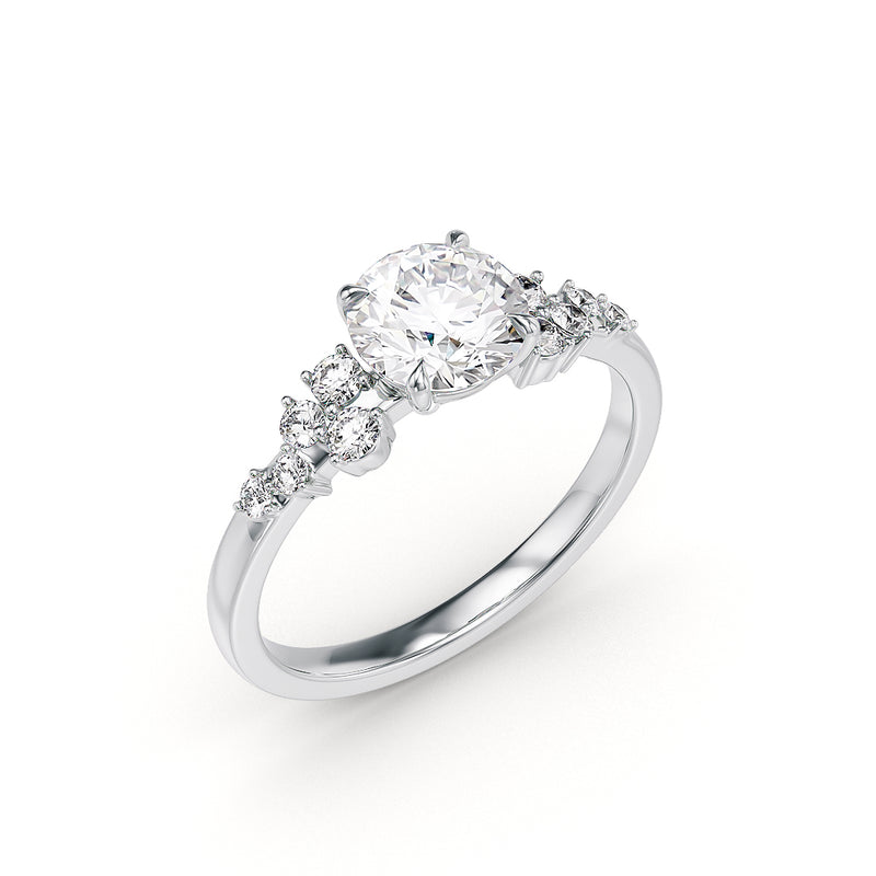 Stellini Diamonds Cinderella Verlobungsring aus Weißgold mit Labordiamant 1,25 Karat und IGI-Zertifikat.